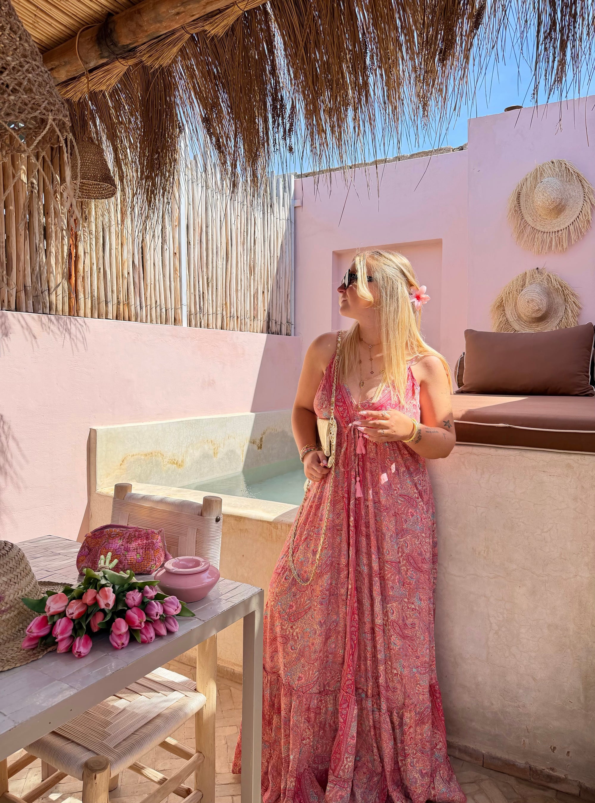 ROBE SELMA CORAIL &amp; ROSE