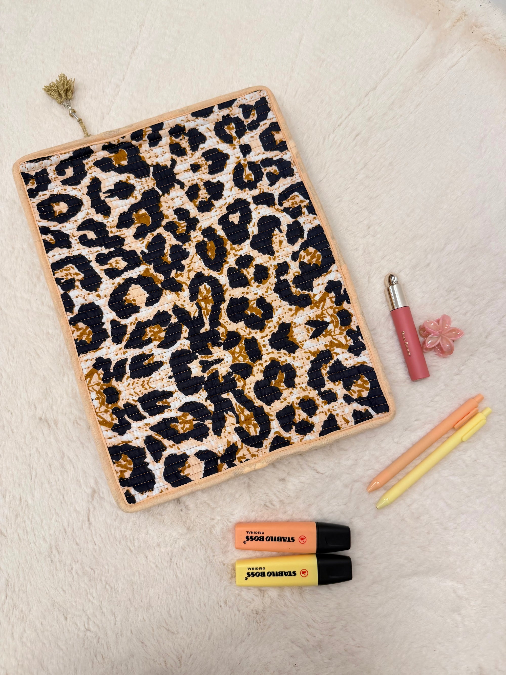POCHETTE ORDINATEUR 15" LÉOPARD ET BEIGE