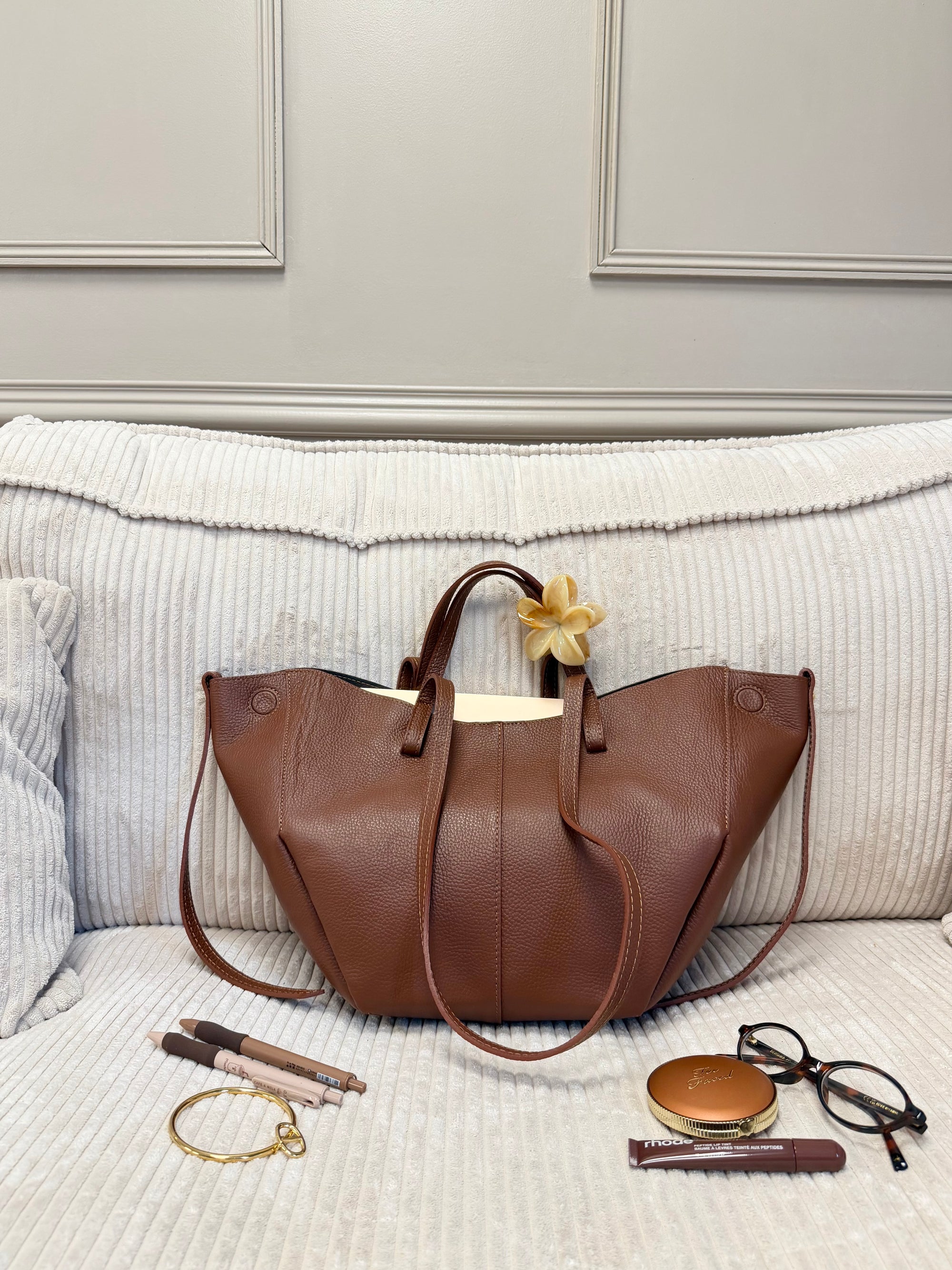SAC EVA MARRON GRAINÉ XL