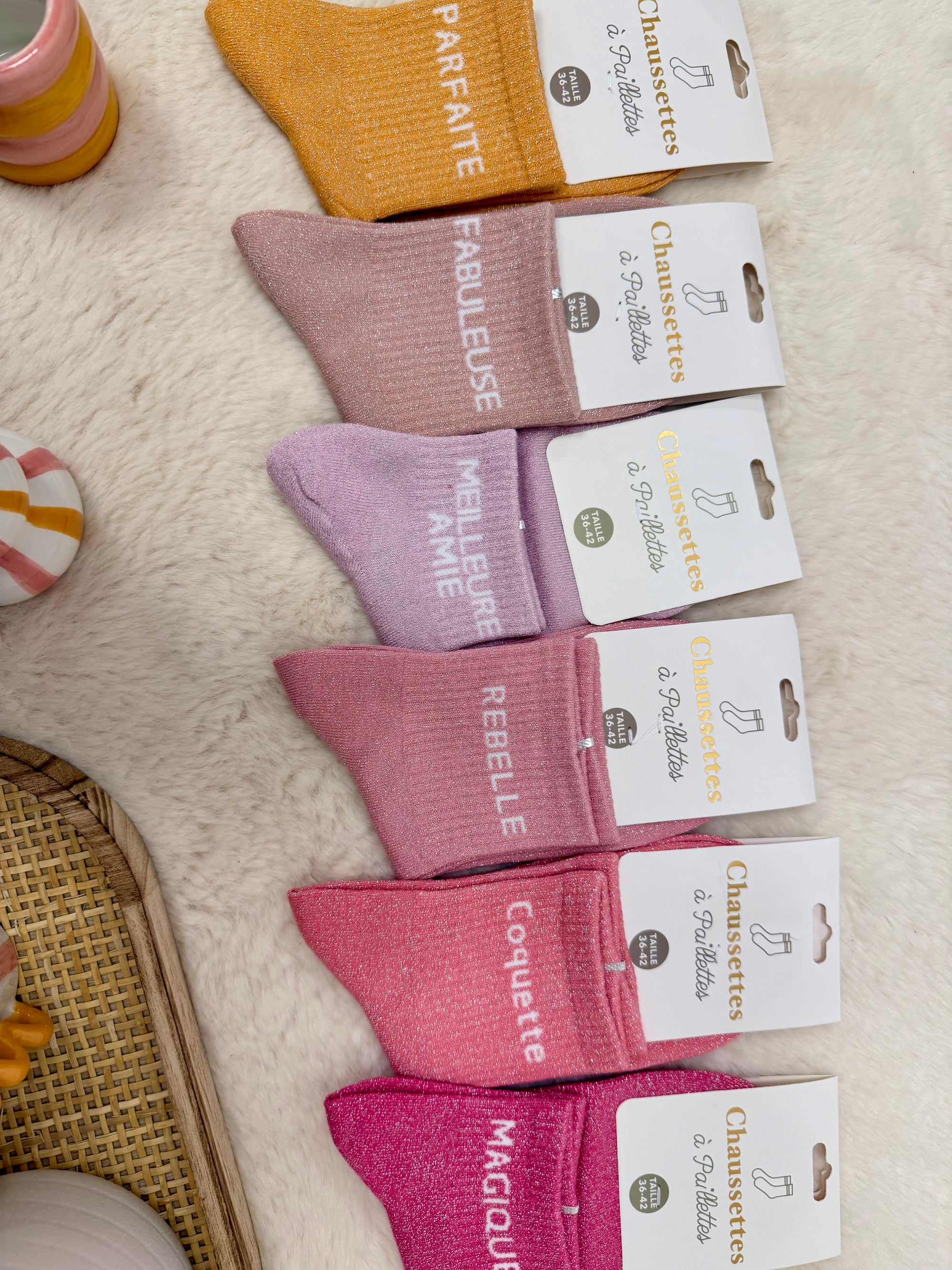 CHAUSSETTES PAILLETTES (Plusieurs coloris)