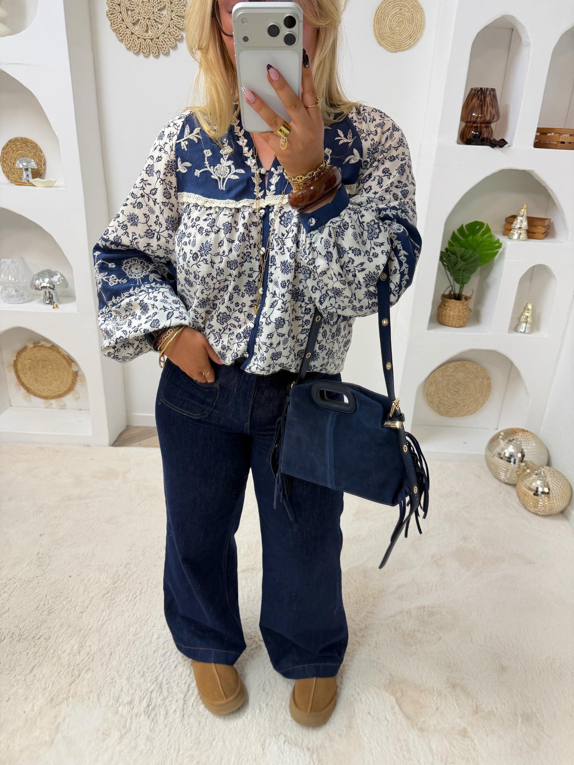 BLOUSE CAMÉLIA BLEU MARINE