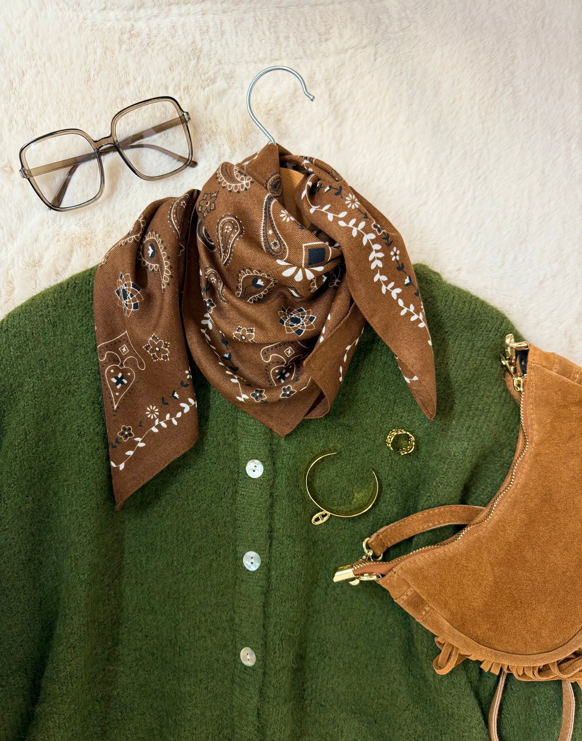 GILET CHLOÉ KAKI FONCÉ