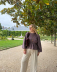 BLOUSE VICHY ELENA PRUNE