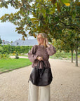 BLOUSE VICHY ELENA MARRON