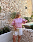 TEESHIRT MANCHES BOUFFANTES ROSE