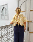 BLOUSE POIS JAUNE