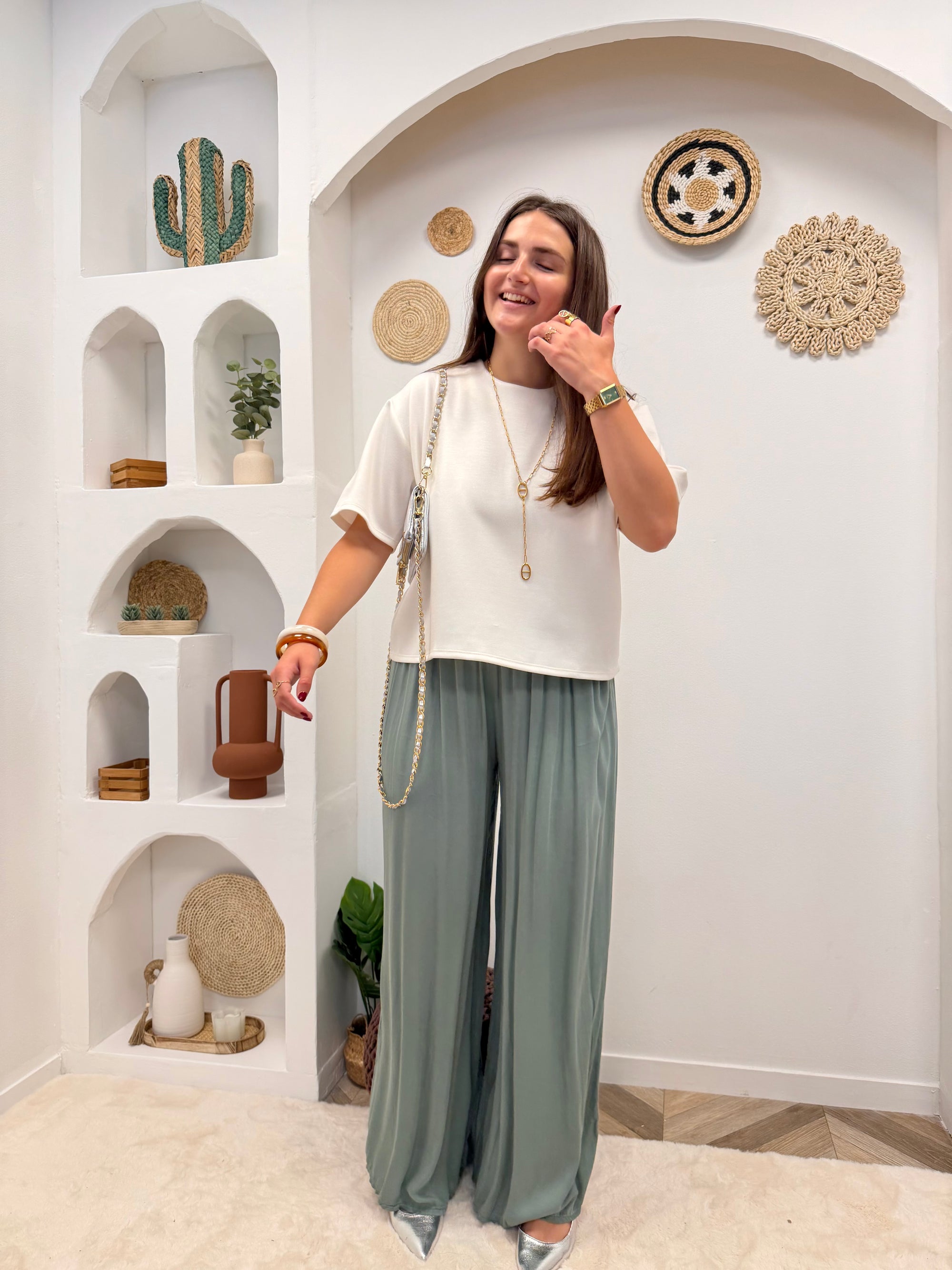 PANTALON FLUIDE ALMA KAKI
