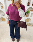 PULL THAÏS BORDEAUX