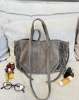 SAC EVA FRANGE TAUPE