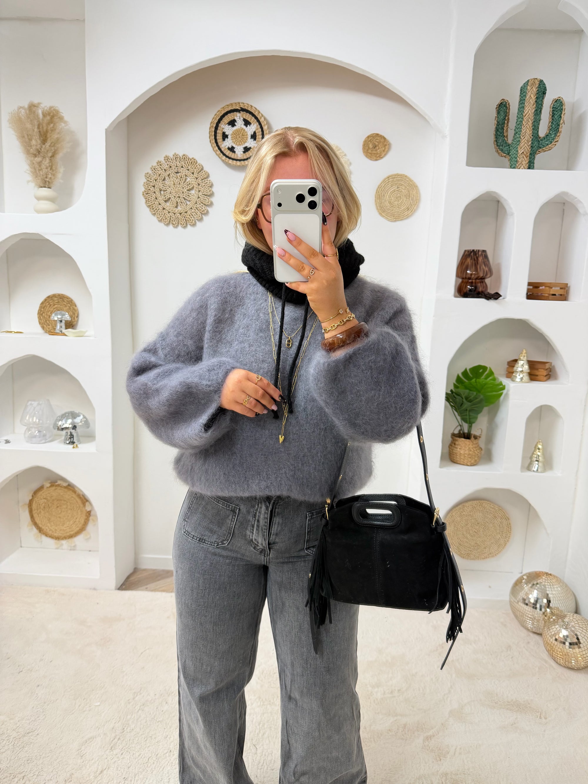 PULL MOHAIR KÉLIA GRIS