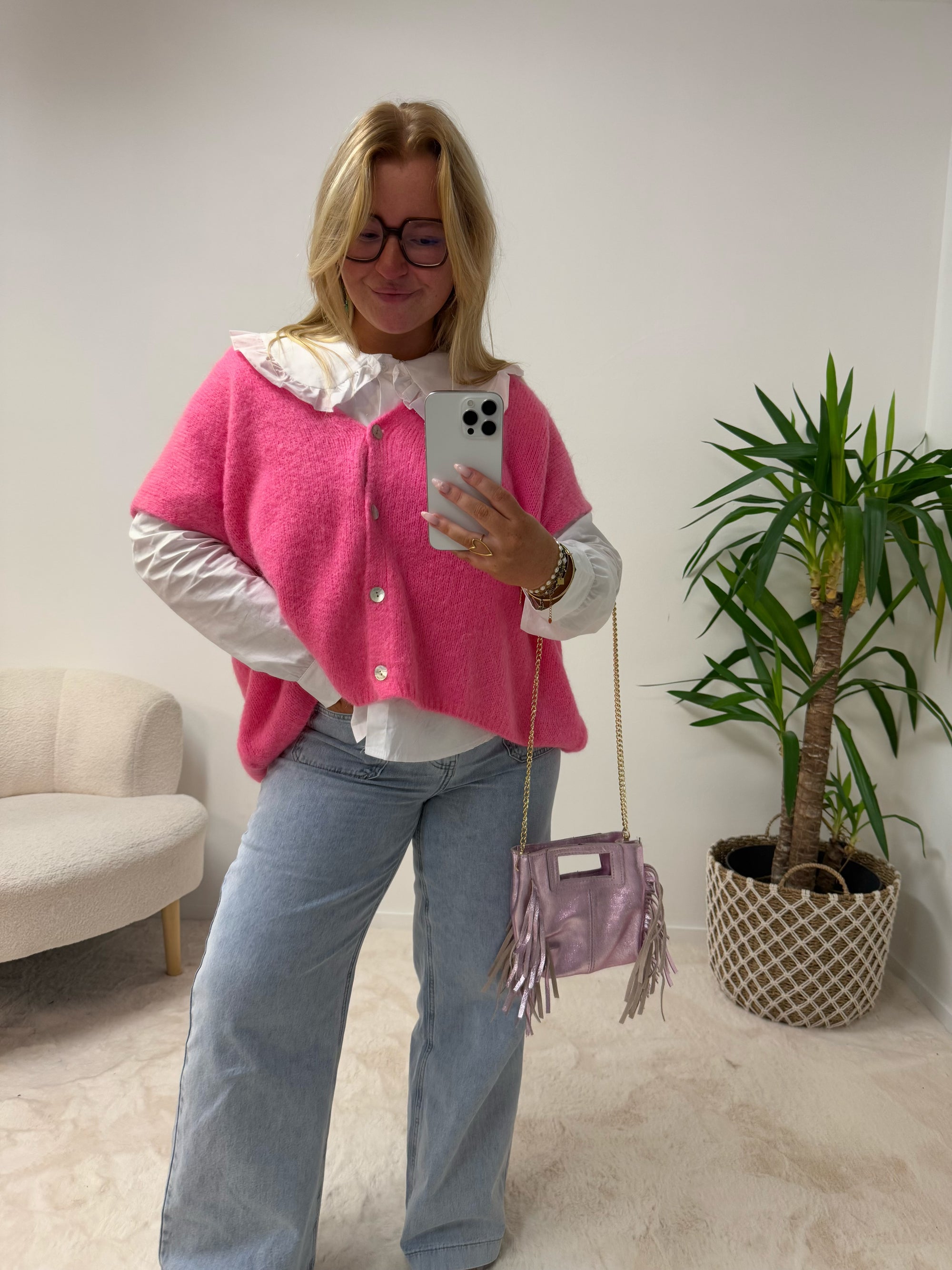 PULL NINON ROSE FLUO CLAIR