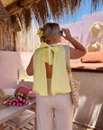 BLOUSE NŒUD RACHELLE JAUNE