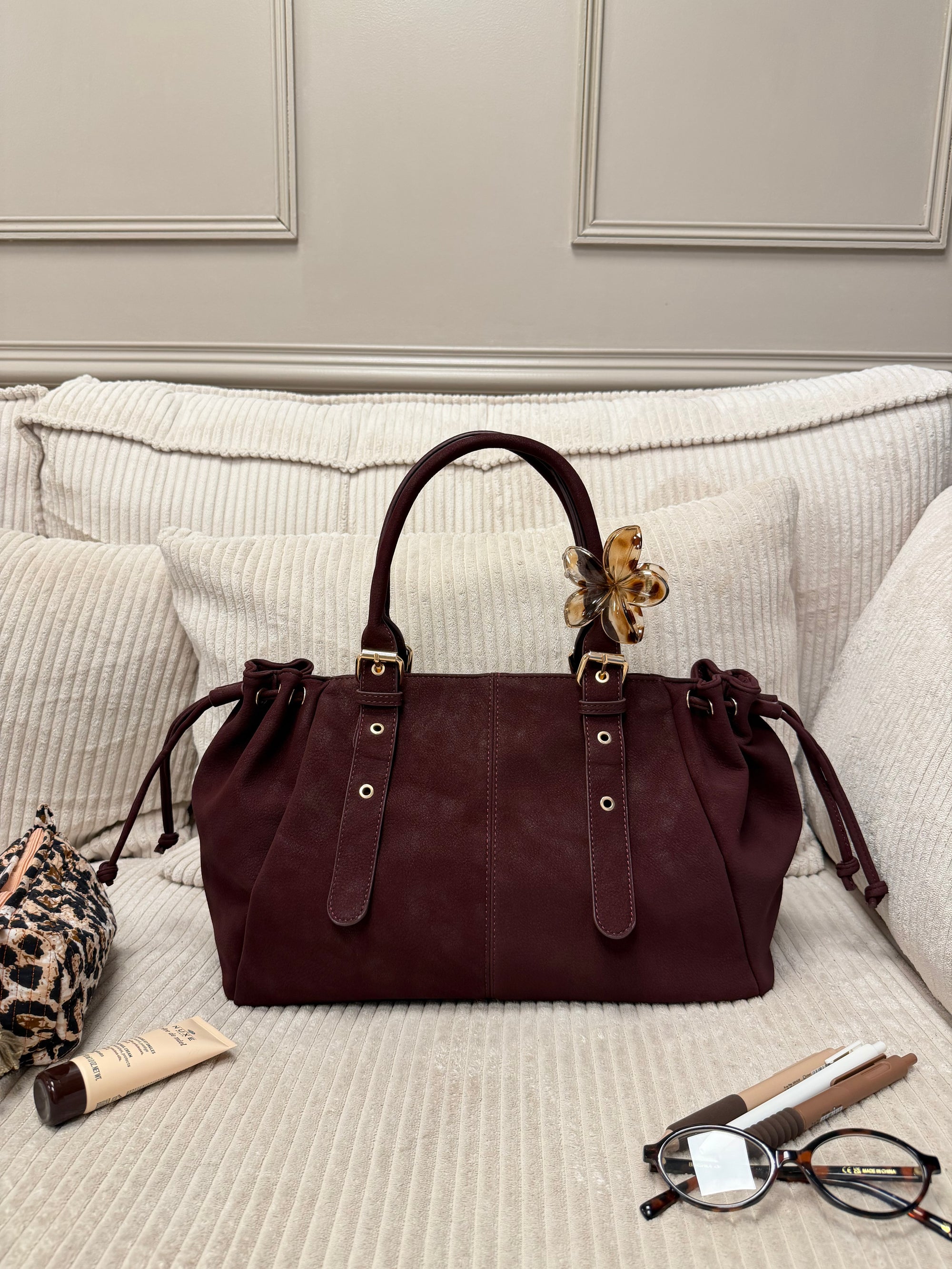 SAC CLÉO GRAINÉ BORDEAUX