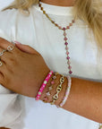 COLLIER Y ALMA STRASS ROSE