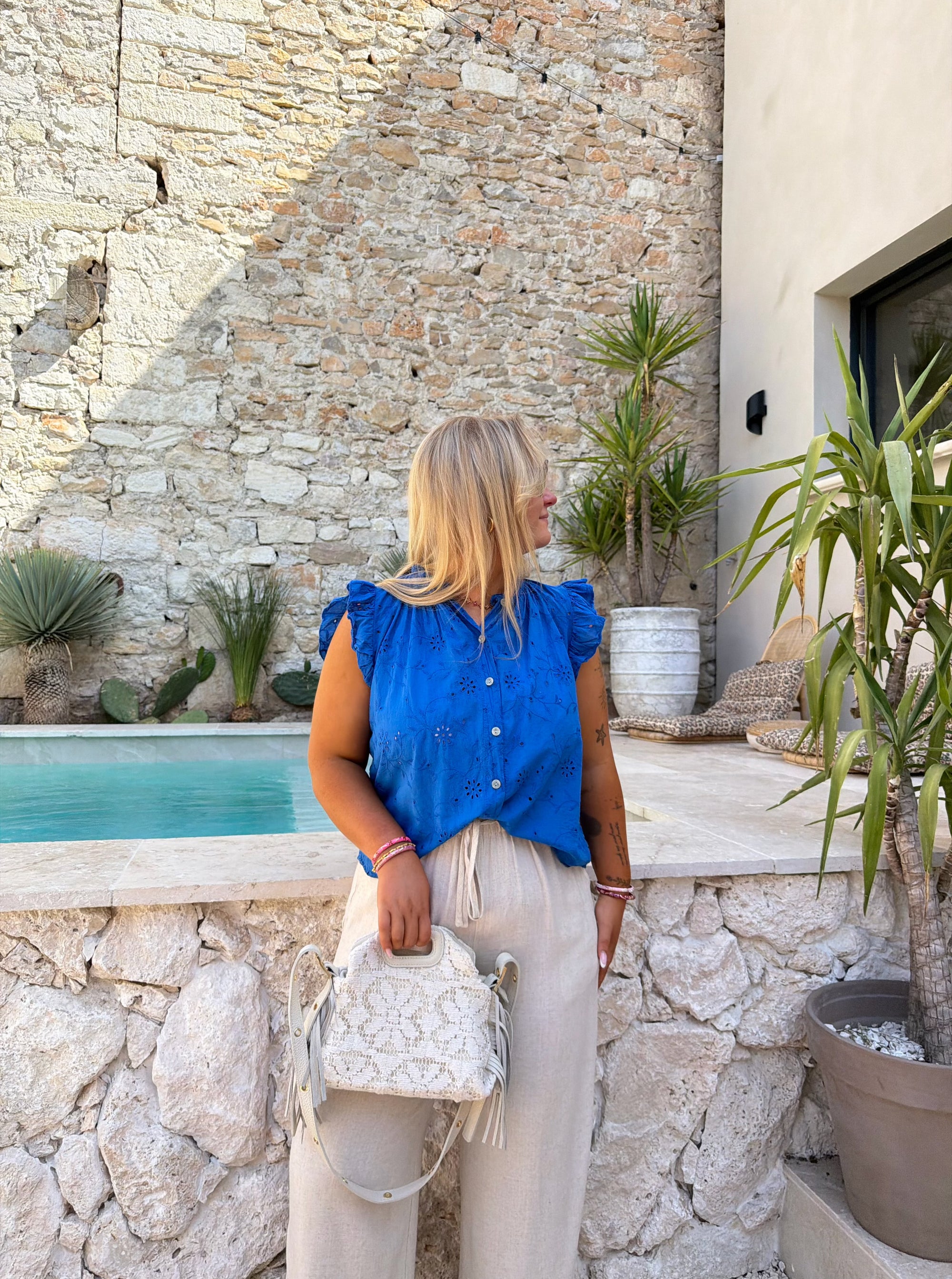 BLOUSE CASSANDRE BLEU ROI