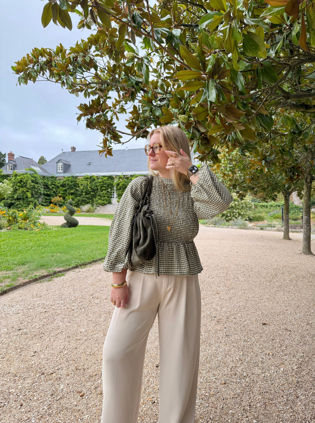 BLOUSE VICHY ELENA KAKI