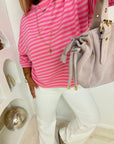HAUT RAYÉ ANNA FUSHIA & ROSE