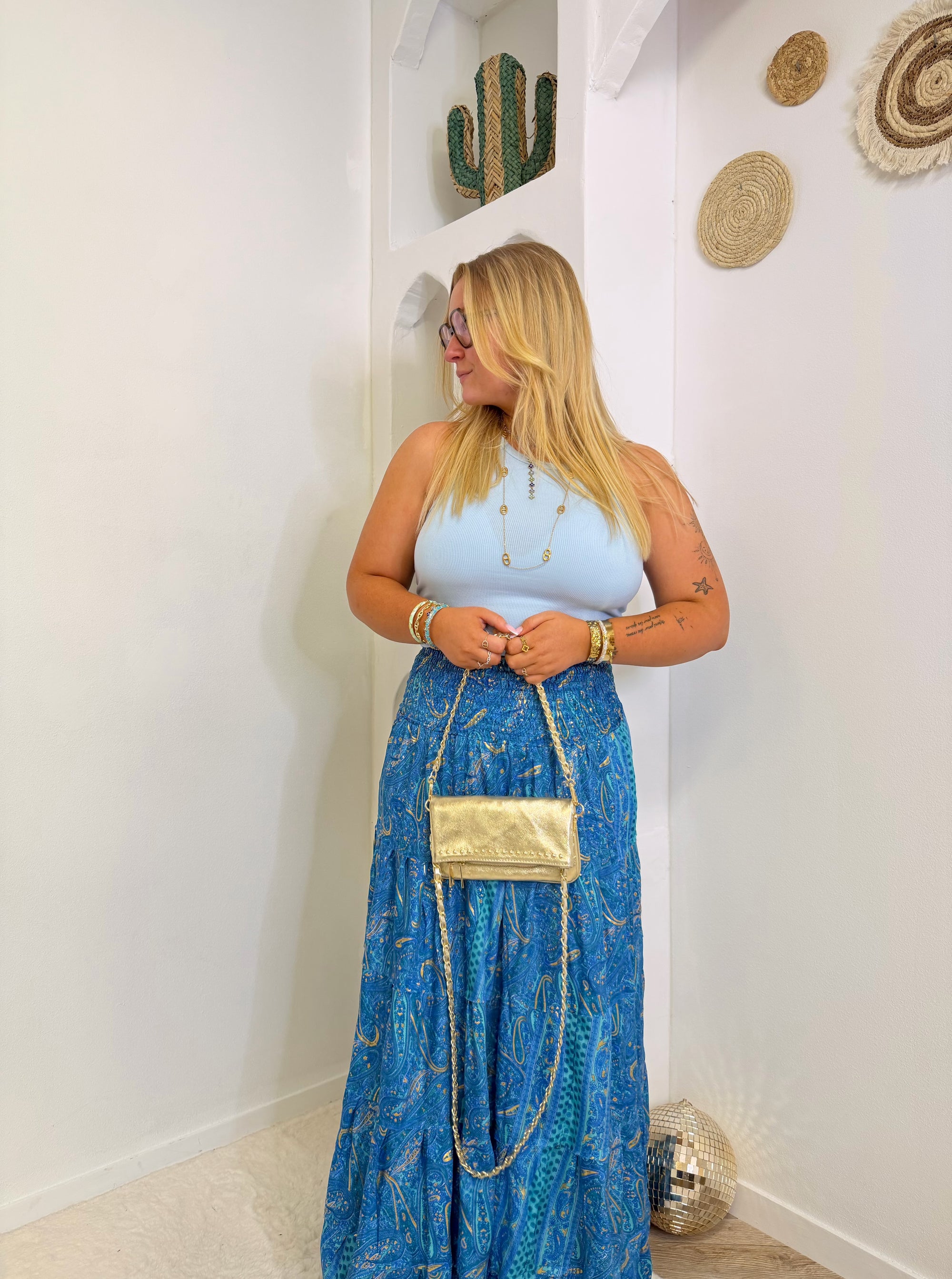 JUPE DOLCE BLEU PÉTANT