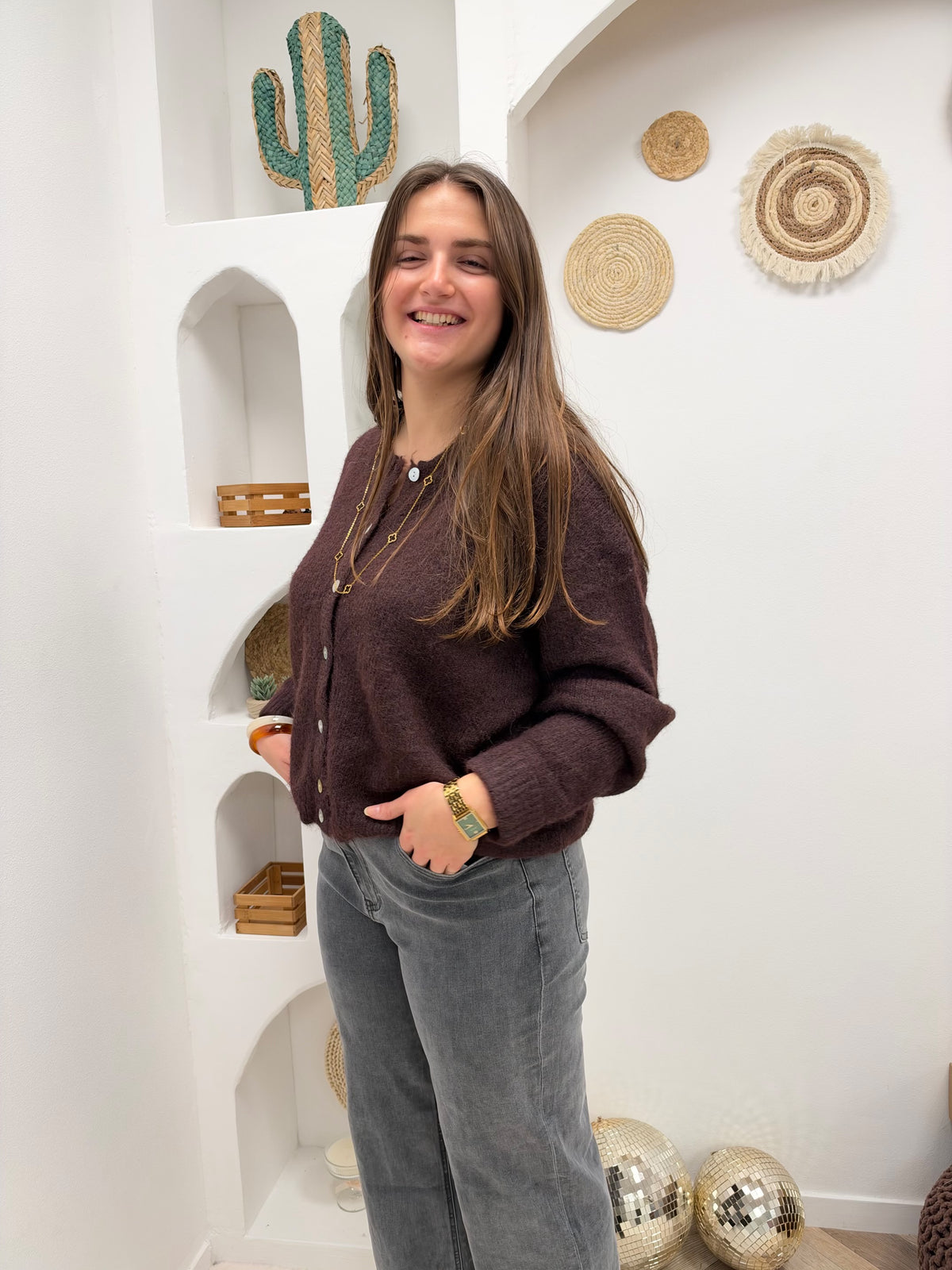 GILET CHLOÉ BORDEAUX FONCÉ