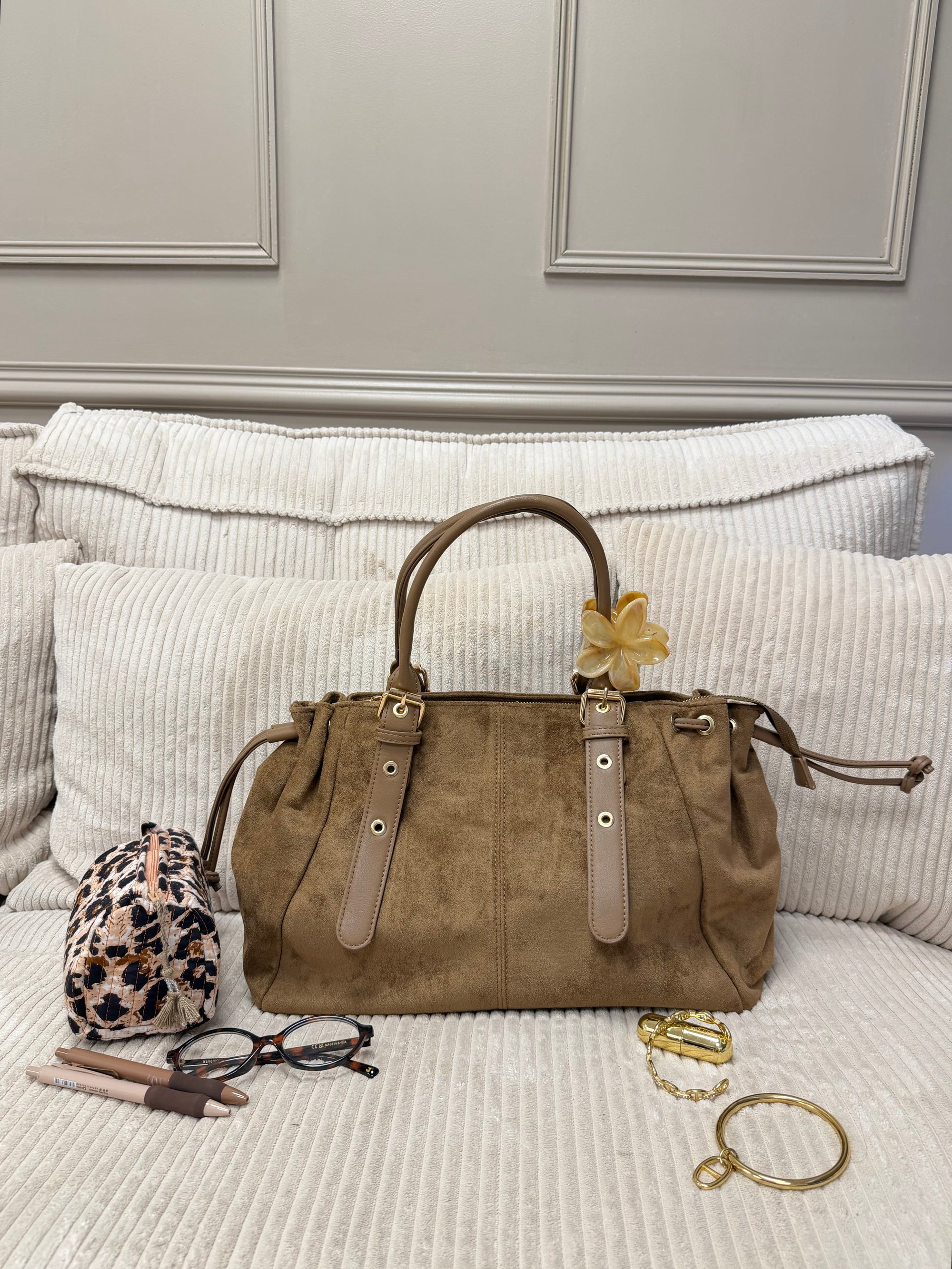 SAC CLÉO TAUPE BI MATIÈRE