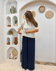 PANTALON FLUIDE ALMA BLEU MARINE