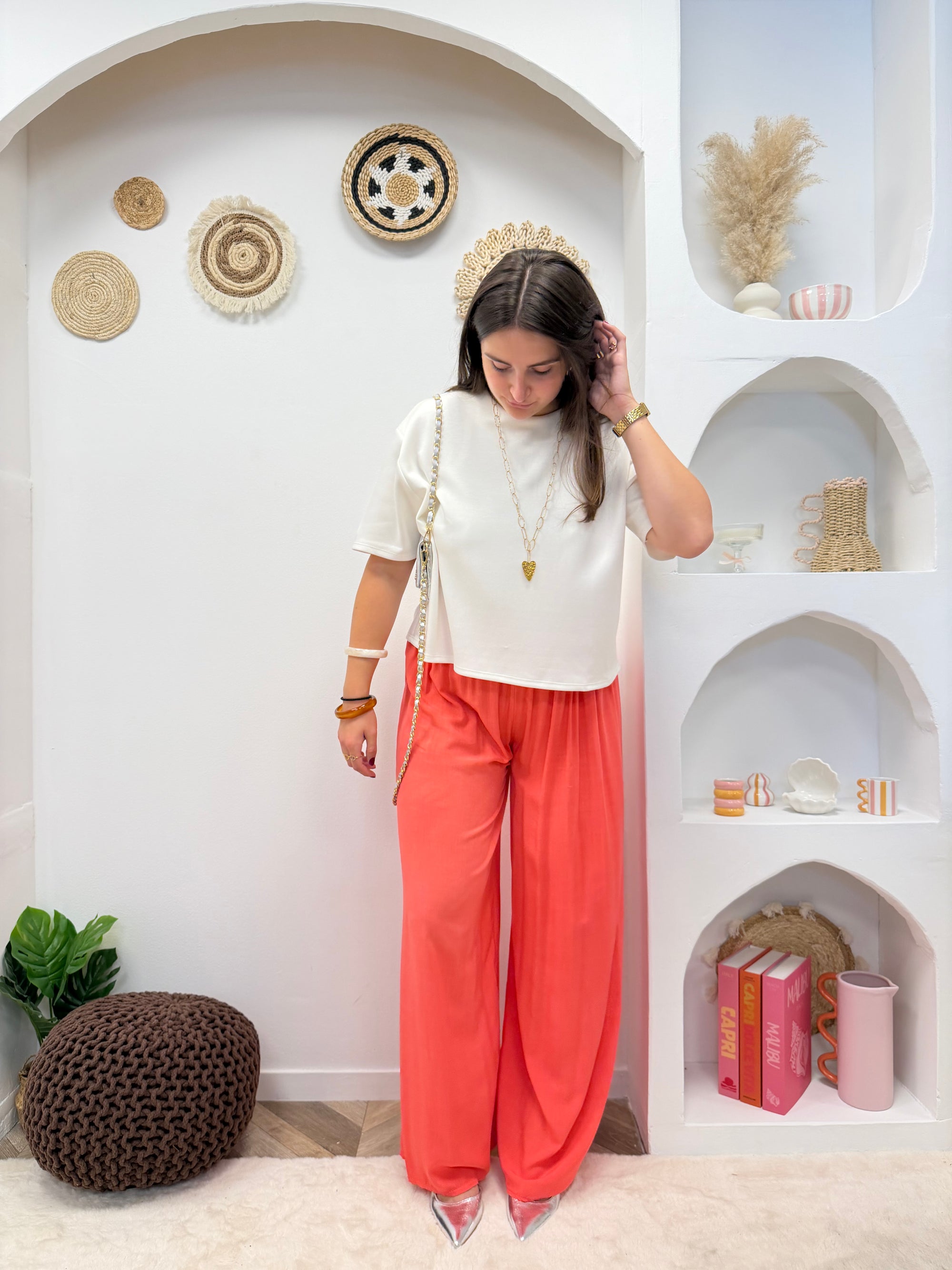 PANTALON FLUIDE ALMA CORAIL