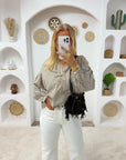 BLOUSE VICHY LOUANNE MARRON
