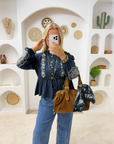 BLOUSE LINE BLEU MARINE