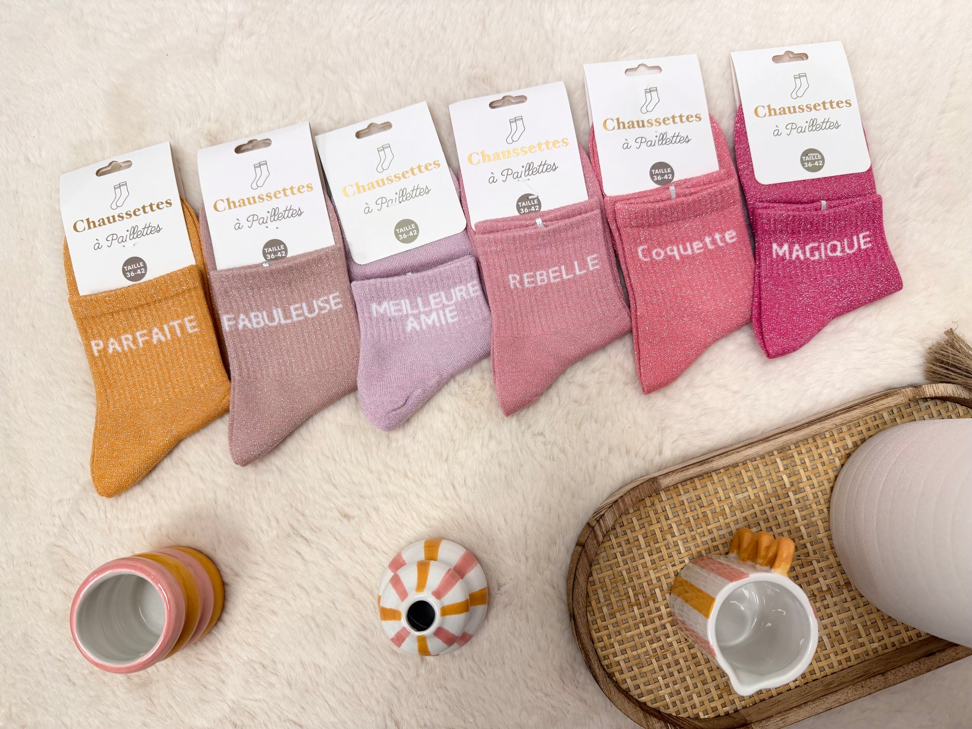 CHAUSSETTES PAILLETTES (Plusieurs coloris)