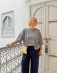 HAUT RAYÉ ANNA BLEU MARINE