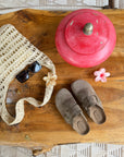 MULES CUIR TAUPE