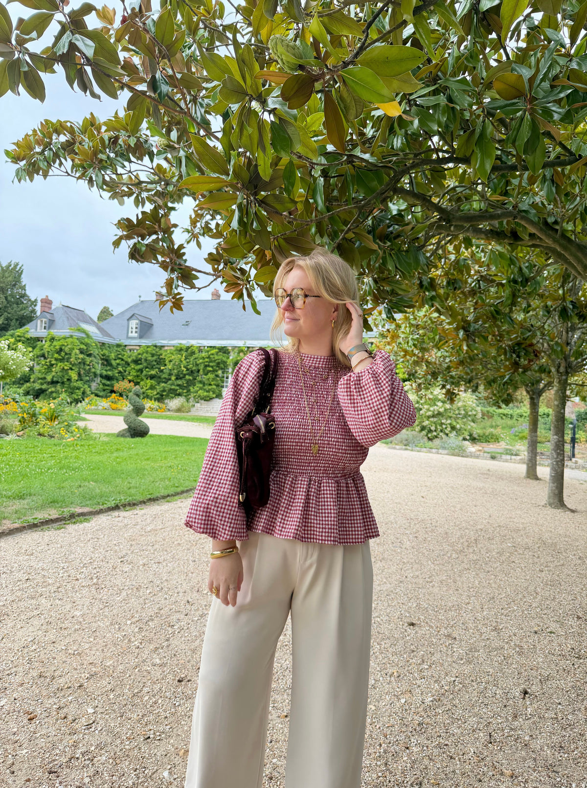 BLOUSE VICHY ELENA TERRACOTTA