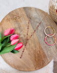 COLLIER Y ALMA STRASS ROSE