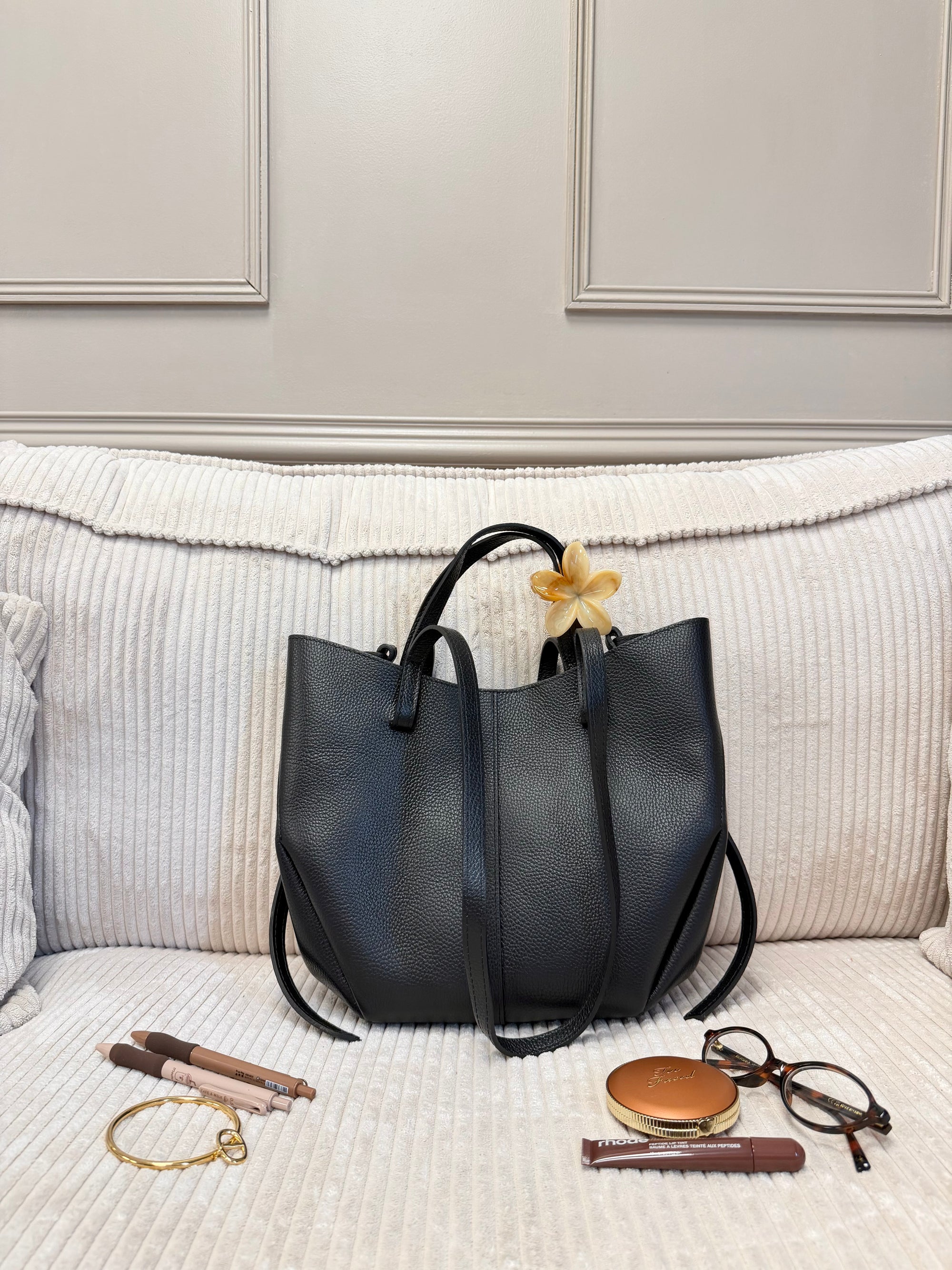 SAC EVA NOIR GRAINÉ XL