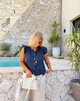 BLOUSE CASSANDRE BLEU MARINE