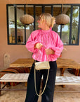 BLOUSE NŒUD ASTRID FUSHIA