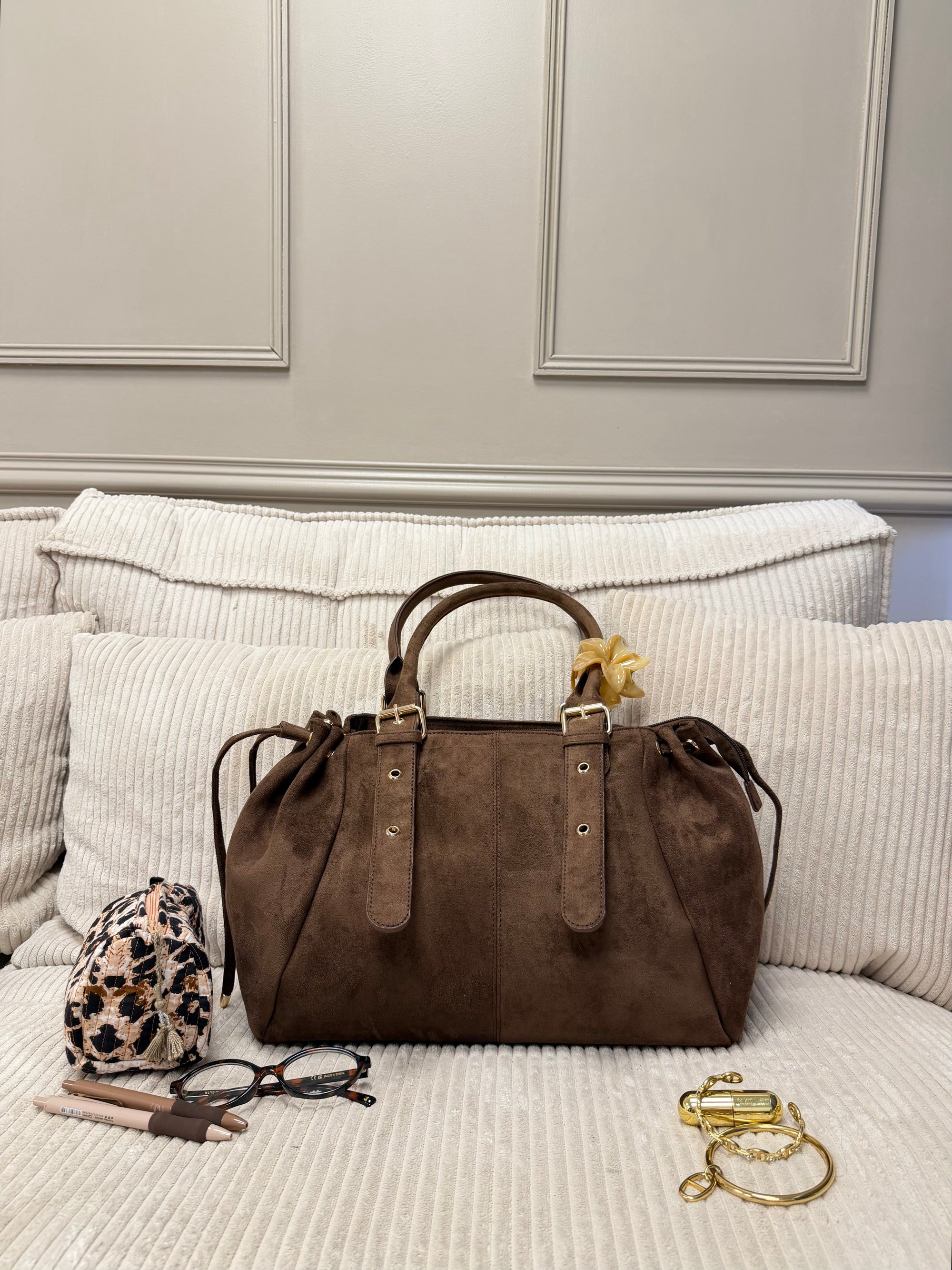 SAC CLÉO SUÉDINE FULL MARRON