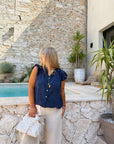 BLOUSE CASSANDRE BLEU MARINE