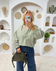 BLOUSE VICHY LOUANNE KAKI