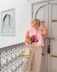 BLOUSE NŒUD RACHELLE ROSE CLAIR