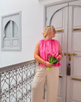 BLOUSE NŒUD RACHELLE FUSHIA