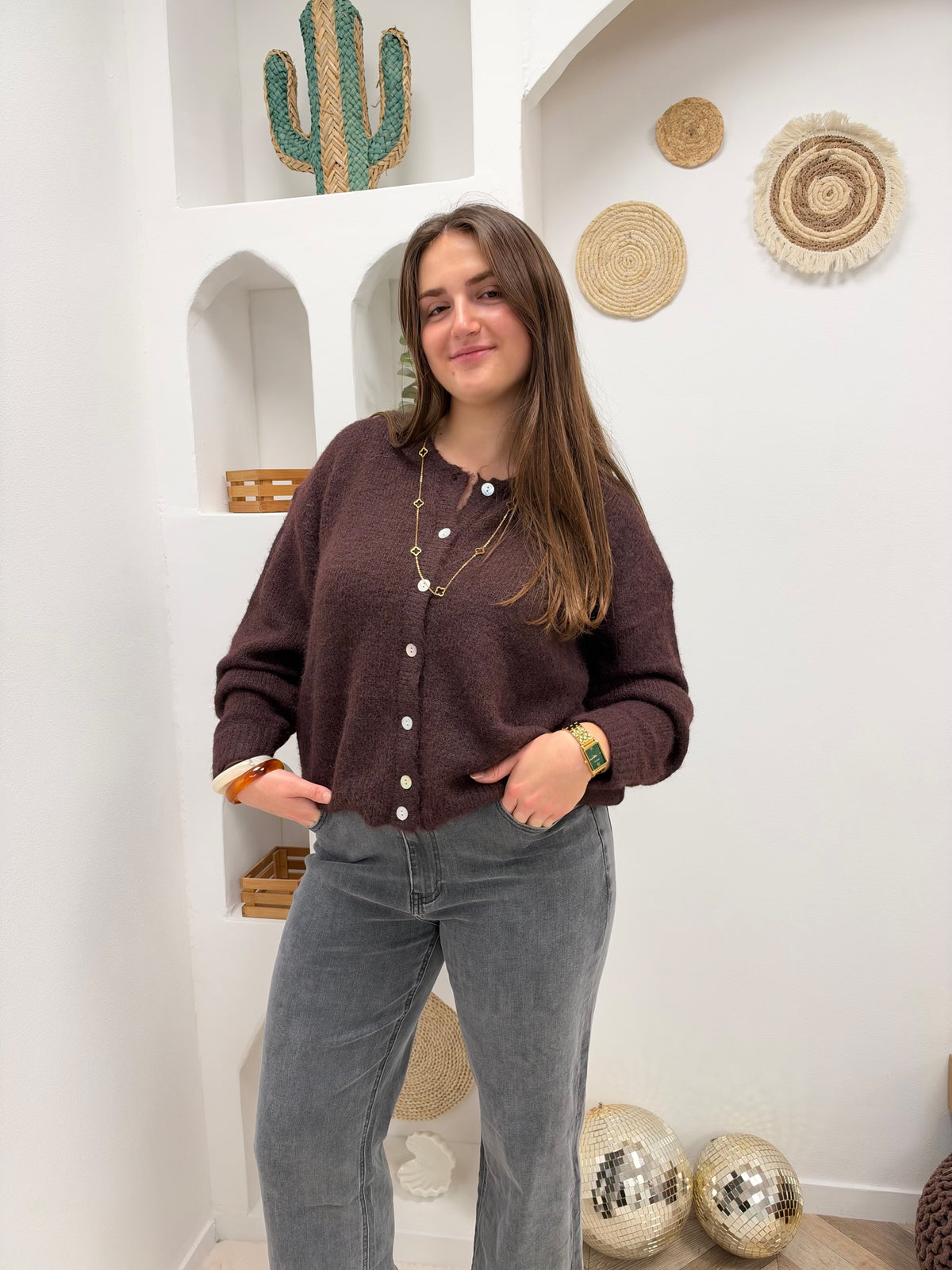 GILET CHLOÉ BORDEAUX FONCÉ