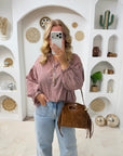BLOUSE VICHY LOUANNE BORDEAUX