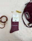 CHAUSETTE PAILLETTES BORDEAUX