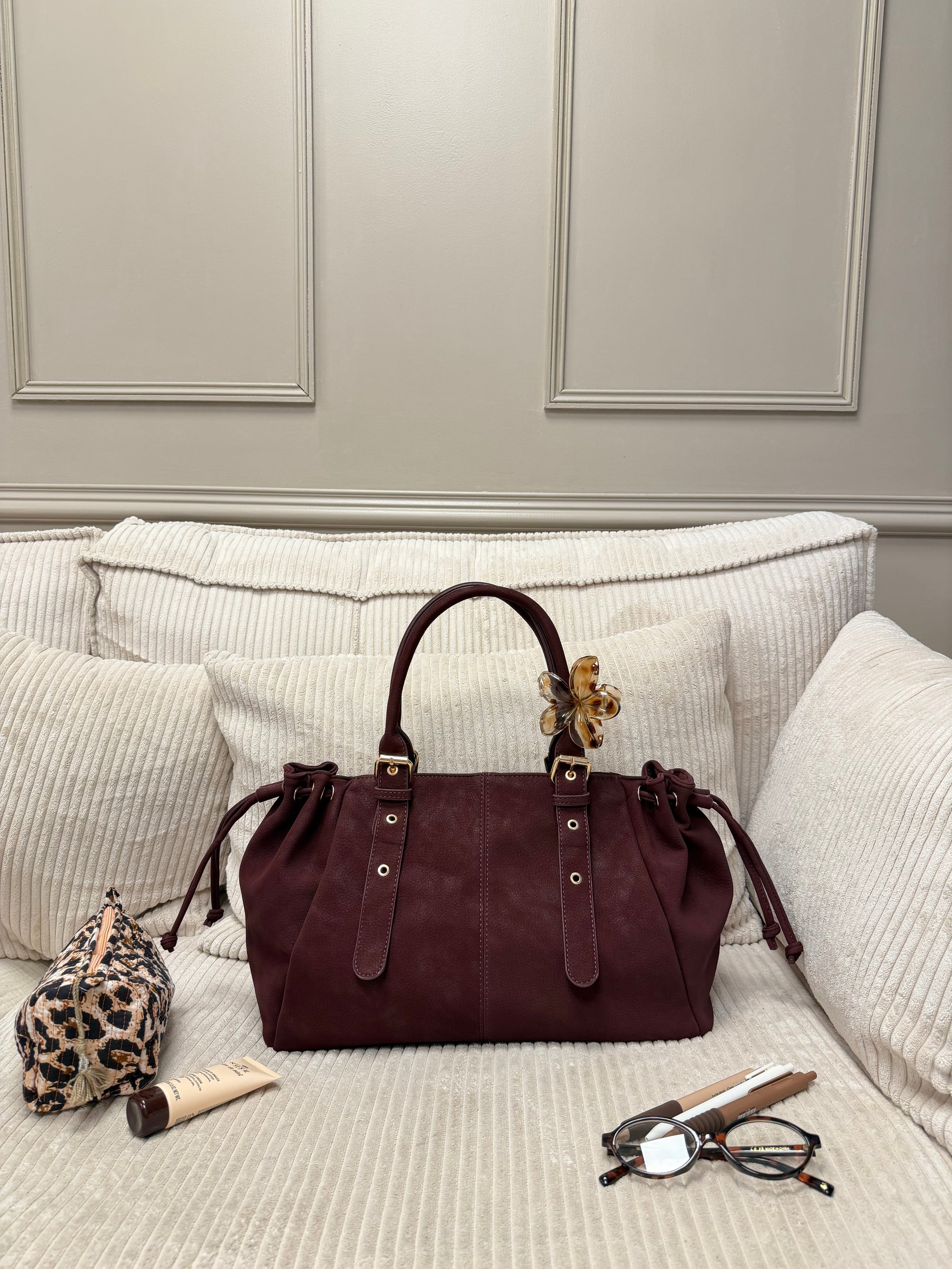 SAC CLÉO GRAINÉ BORDEAUX