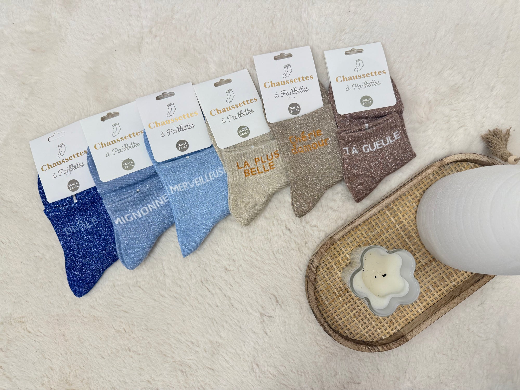CHAUSSETTES PAILLETTES (Plusieurs coloris)