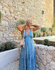 ROBE DOLCE À VOLANTS BLEU CIEL