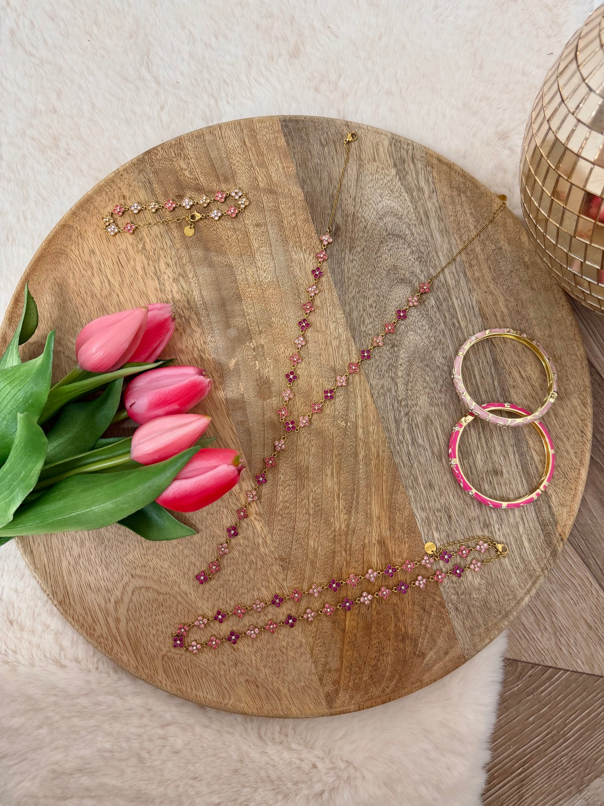 BRACELET ALMA STRASS ROSE