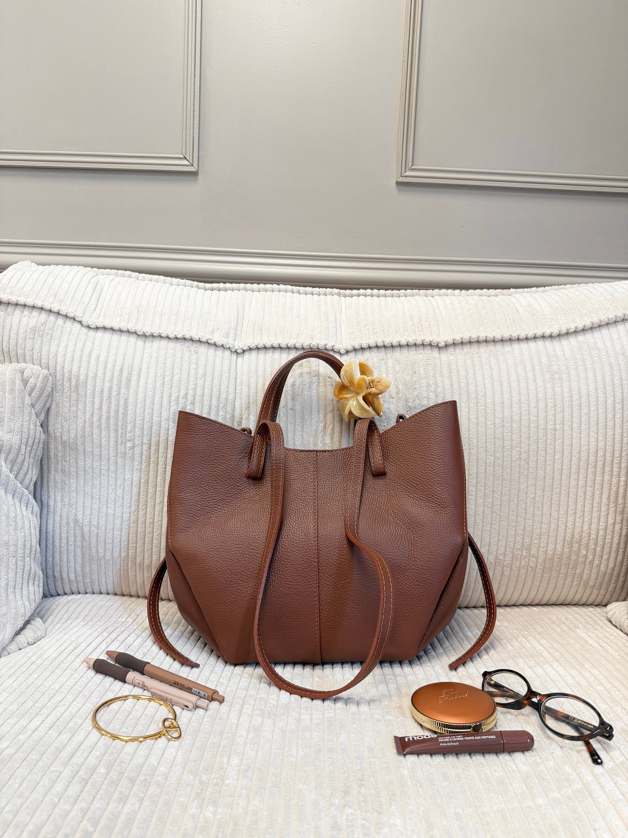 SAC EVA MARRON GRAINÉ XL