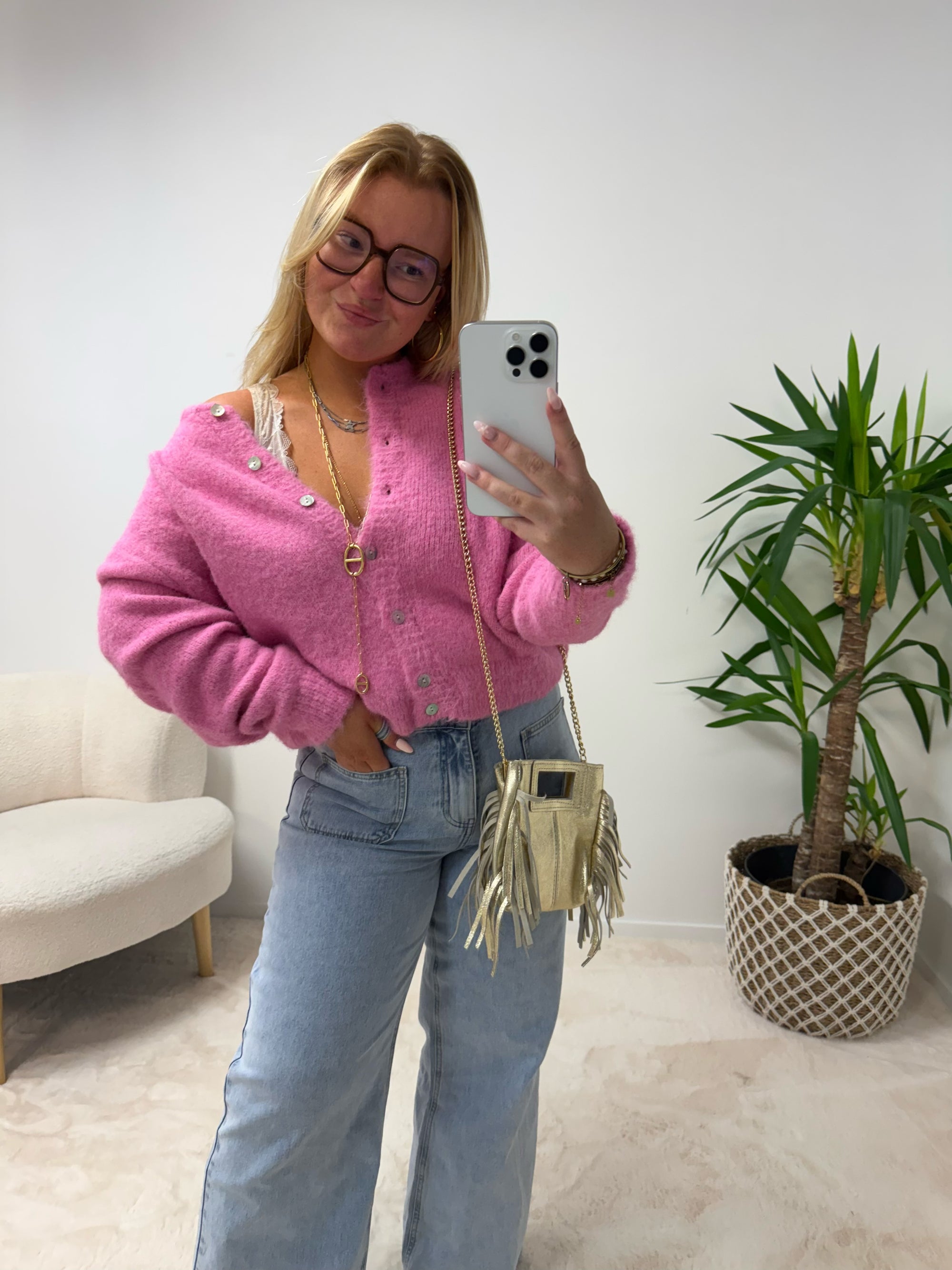 GILET CHLOÉ ROSE BONBON